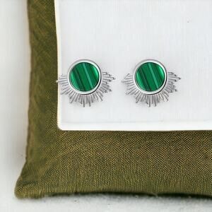 NEW sterling silver 925 green turquoise southwestern stud earrings jewelry B16A